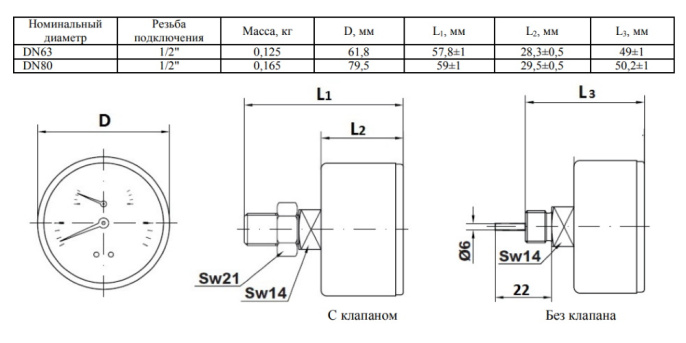 Термоманометр Watts F+R 818/4, аксиальный