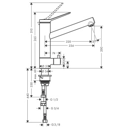 Смеситель для кухни Hansgrohe Zesis M33 200, хром
