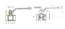 Кран шаровой RB (Rubinetterie Bresciane) UNI-SFER 1500 1 1/2 ВВ рычаг