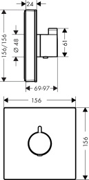 Встраиваемый смеситель Hansgrohe ShowerSelect Highflow 15734400
