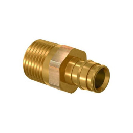 Штуцер Usystems с наружной резьбой латунный для труб PE-Xa 25-R1НР, тип 2