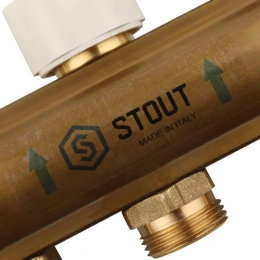 Коллектор Stout распределительный из латуни с расходомерами 1/3/4x10, SMB 0473 000010