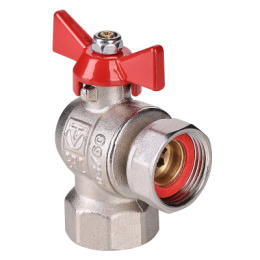 Кран шаровой VALTEC угловой с накидной гайкой 3/4 ВР-ВР (короткий)