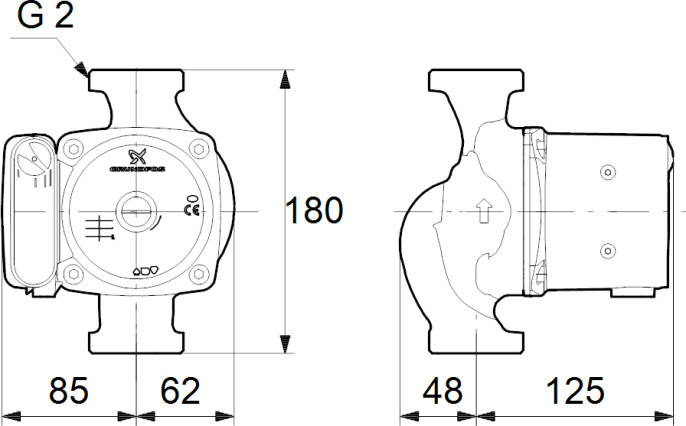 Циркуляционный насос Grundfos UPS 32-80 180