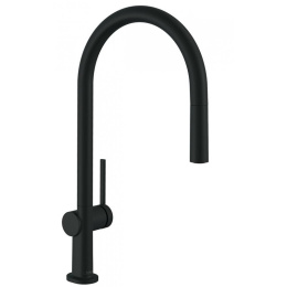 Смеситель для кухни Hansgrohe однорычажный, 210, с вытяжным изливом, 1jet, sBox, матовый черный 72803670