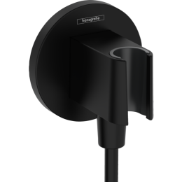 Подключение душевого шланга Hansgrohe Fixfit S с держателем 26888670, матовый черный