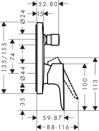 Встраиваемый смеситель Hansgrohe Talis E 71745000