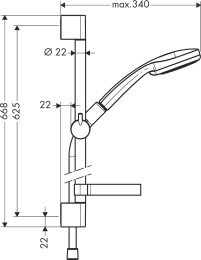 Душевой гарнитур Hansgrohe Croma 100 1jet Unica C 27717000