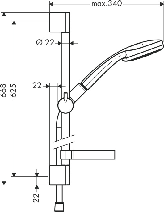 Душевой гарнитур Hansgrohe Croma 100 1jet Unica C 27717000