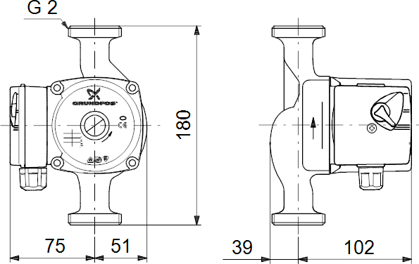 Циркуляционный насос Grundfos UPS 32-40 180