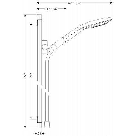 Душевой гарнитур Hansgrohe Raindance Select 150 UnicaS, 90 см, хром