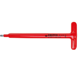 Отвертка KNIPEX VDE с Т-образной рукояткой для винтов с профилем внутренний шестигранник , HEX 8 мм, длина Т-рукоятки 90 мм, 250 мм, диэлектрическая