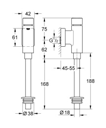 Смывное устройство для писсуара Grohe Rondo 37346000