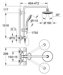 Душевая колонна Grohe Euphoria 180 27296001