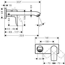 Встраиваемый смеситель Hansgrohe Metris 31086000
