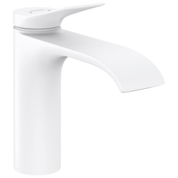 Смеситель для раковины Hansgrohe Vivenis 110, без донного клапана, матовый белый