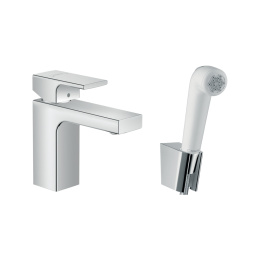 Смеситель для раковины Hansgrohe Vernis Shape, с гигиеническим душем, хром