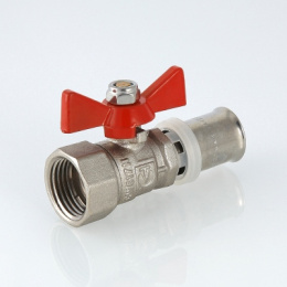 Шаровой кран VALTEC под пресс, рукоятка бабочка 16х1/2 вн.