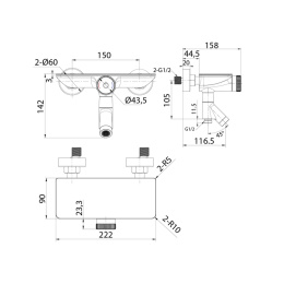 Смеситель для ванны/душа IDDIS с управлением Push Control, Shelfy, хром