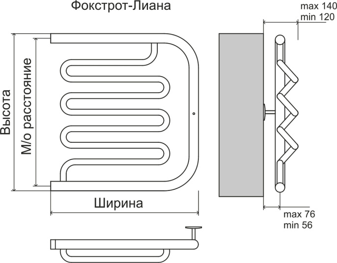 Полотенцесушитель водяной Terminus Фокстрот Лиана (1 ) 500х500