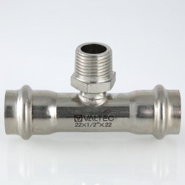 Тройник VALTEC с нар.р. нерж. сталь 42х1 1/4
