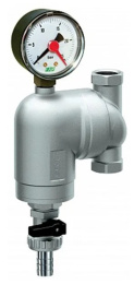 Фильтр для воды FAR 100мкм, с манометром, Max: 95 C, 25 бар. поворотный 1 ВР