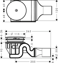 Сифон для душа Hansgrohe Raindrain 90 XXL 60067000