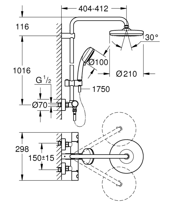 Душевая колонна Grohe Tempesta Cosmopolitan 210 27922001