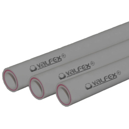 Труба полипропиленовая Valfex армированная стекловолокном SDR 7.4 PN20 D32х4,4 мм, 4м СЕРАЯ