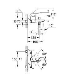 Смеситель для ванны Grohe BauLoop 23341000
