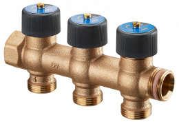 Коллектор Oventrop Multidis R с регулировычными вентилями 3/4x3/4, 3 отвода