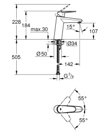 Смеситель для раковины Grohe Eurodisc Cosmopolitan 23449002