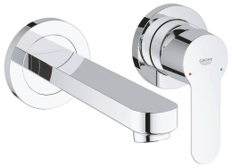 Встраиваемый смеситель Grohe для раковины BauEdge на 2 отверстия, настенный монтаж, хром 20474001
