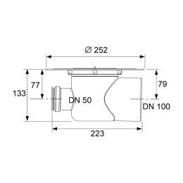 Сифон TECE TECEdrainpoint S DN 100, с универсальным фланцем Seal System