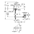 Смеситель для раковины Grohe BauEdge с донным клапаном, хром
