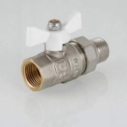 Кран шаровой VALTEC Base с полусгоном 1/2 ВН, белый, прямой