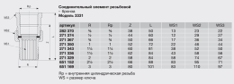 Соединительный элемент Viega резьбовой модель 3331 3/4x3/4 арт. 271367, бронза