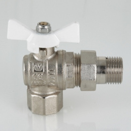 Кран шаровой VALTEC Base с полусгоном 3/4 ВН, белый
