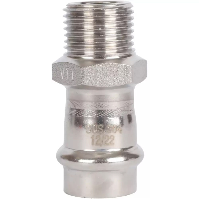 Переходник Rommer пресс 18х1/2, ВПр-НР, нержавеющая сталь