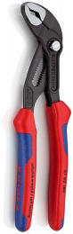 Переставные клещи KNIPEX COBRA , 70 мм (2 3/4 ), под ключ 60 мм, 300 мм, серые, 2К ручки, страховочное крепление
