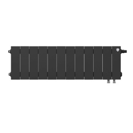 Биметаллический секционный радиатор отопления Royal Thermo PianoForte Noir Sable 200 / 12 секций нижнее правое подключение