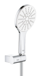 Душевой набор Grohe Rainshower SmartActive 130 III круглый ручной душ, настенный держатель, шланг 1500 мм, 9,5 л/мин, белая луна 26580LS0