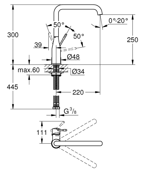 Смеситель для кухни Grohe Essence New 30269000