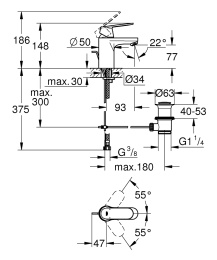 Смеситель для раковины Grohe Eurosmart Cosmopolitan 3282500E