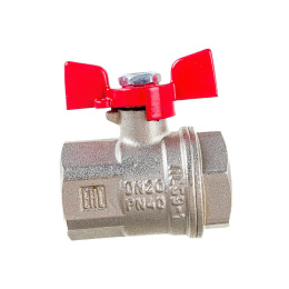 Кран шаровой Valfex латунный PREMIUM для ВОДЫ 3/4 ВР/ВР, бабочка, никелированный 11Б27фт1М