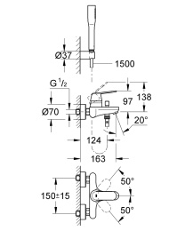 Смеситель для ванны Grohe Eurosmart Cosmopolitan 32832000