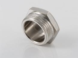 Пробка резьбовая VALTEC 1/2 наружная резьба, никелированная латунь