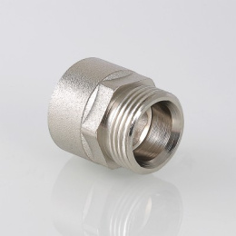 Переходник VALTEC 1/2 дюйма х 3/4 внутренняя-наружная резьба, никелированная латунь