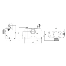 Канализационная насосная станция UNIPUMP SANIVORT 405 M напор 8м с ножом (центральный вход)